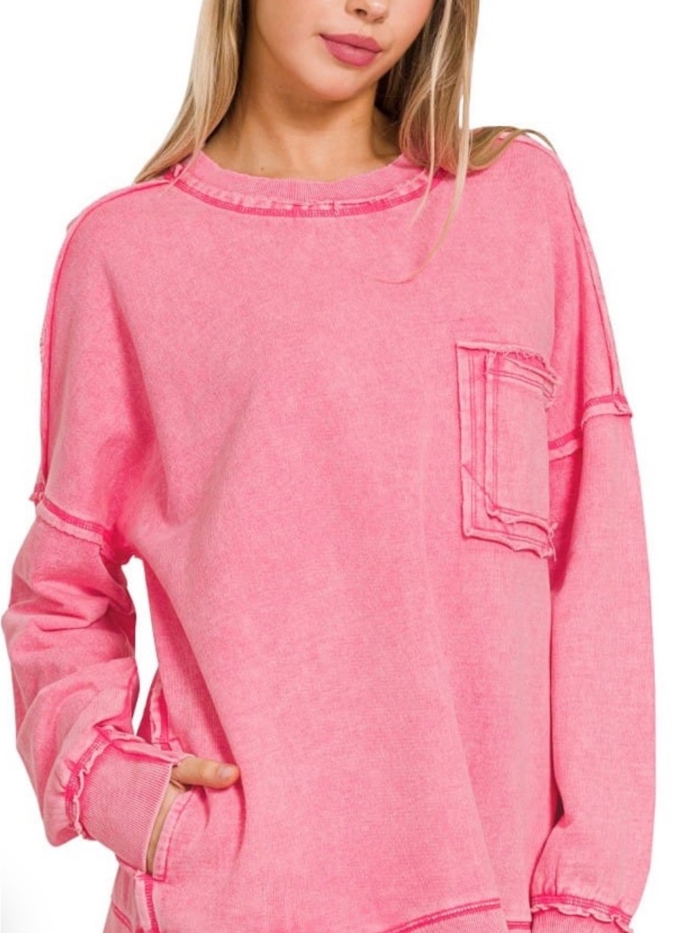 French Terry Exposed Seam Sweatshirt - Small